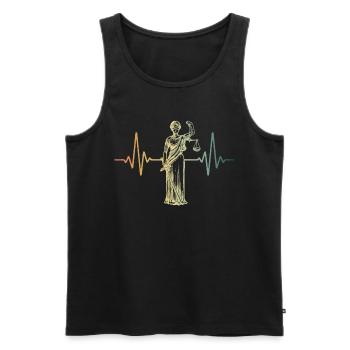 Heartbeat Justitia- Avocat Juge - Débardeur bio Premium Homme - noir - Devant - AI Model Male 178 light (178cm)