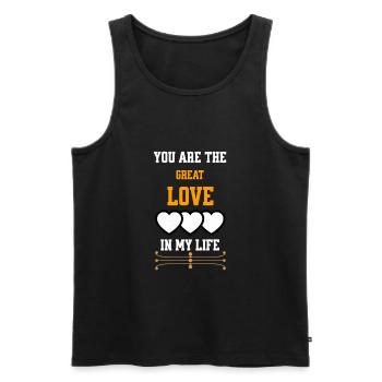 große Liebe, Liebeserklärung - Männer Premium Bio Tank Top - Schwarz - Vorne - Michal (187cm)