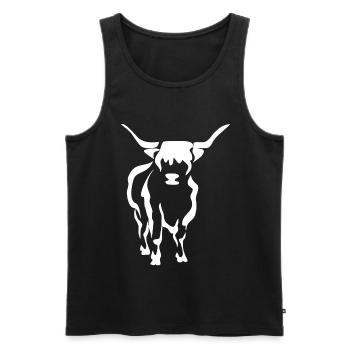 Cow cows beef farmer farmer silhouette gift - Men's Premium Organic Tank Top - black - Front - Michal (187cm)
