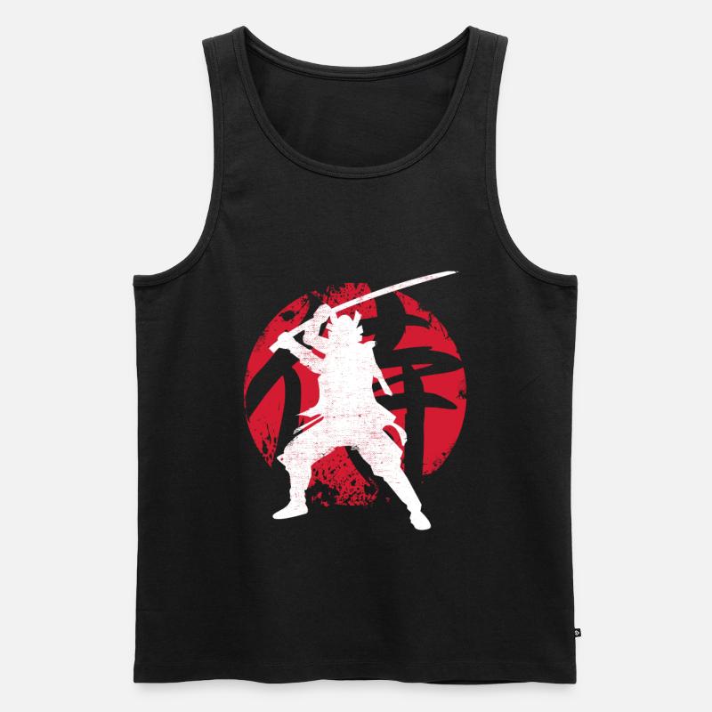 Samurai - Männer Premium Bio Tank Top - Schwarz