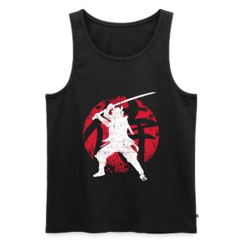 Samurai - Männer Premium Bio Tank Top - Schwarz - Vorne - AI Model Male 178 light (178cm)