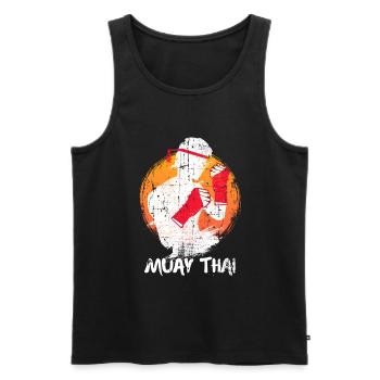 Muay Thai Kampfsport Thaiboxen - Männer Premium Bio Tank Top - Schwarz - Vorne - Michal (187cm)