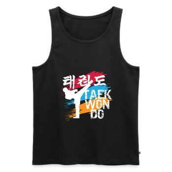 Taekwondo Kampfkunst Kampfsport - Männer Premium Bio Tank Top - Schwarz - Vorne - Michal (187cm)