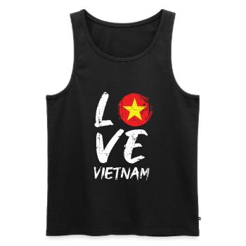Vietnam - Männer Premium Bio Tank Top - Schwarz - Vorne - AI Model Male 178 light (178cm)
