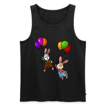 Drôles de ballons de lapin - Débardeur bio Premium Homme - noir - Devant - Michal (187cm)
