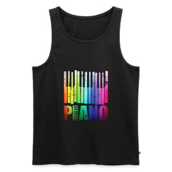 Piano - Männer Premium Bio Tank Top - Schwarz - Vorne - AI Model Male 178 light (178cm)