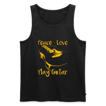 Gitarre - Männer Premium Bio Tank Top - Schwarz - Vorne - Michal (187cm)