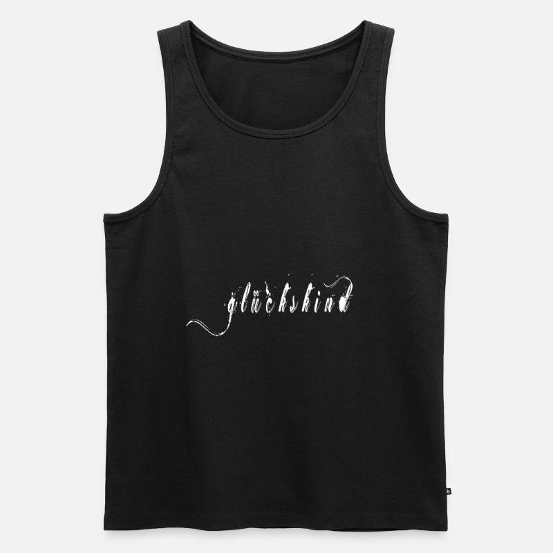 Glückskind - Männer Premium Bio Tank Top - Schwarz