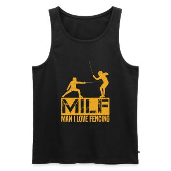Fechten Mann Liebe - Männer Premium Bio Tank Top - Schwarz - Vorne - Michal (187cm)