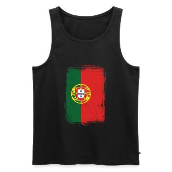 Portugal - Männer Premium Bio Tank Top - Schwarz - Vorne - Michal (187cm)
