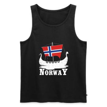 Norwegen Boot Wikinger Geschenk - Männer Premium Bio Tank Top - Schwarz - Vorne - Michal (187cm)