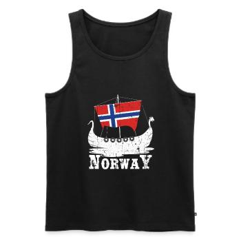Norway boat vikings - Men's Premium Organic Tank Top - black - Front - Michal (187cm)