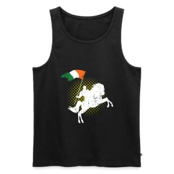 Irland Ritter Pferd Fahne - Männer Premium Bio Tank Top - Schwarz - Vorne - Michal (187cm)
