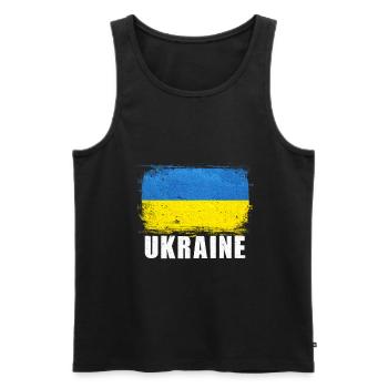 Ukraine - Débardeur bio Premium Homme - noir - Devant - AI Model Male 178 light (178cm)