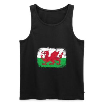 Wales Patriot - Débardeur bio Premium Homme - noir - Devant - Michal (187cm)