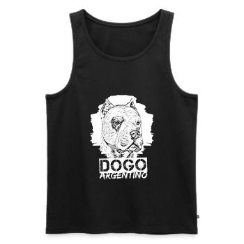 Dogo Argentino - Débardeur bio Premium Homme - noir - Devant - AI Model Male 178 light (178cm)