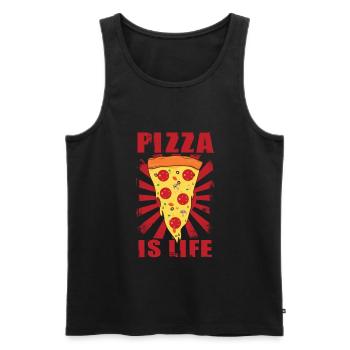 pizza - Débardeur bio Premium Homme - noir - Devant - Michal (187cm)