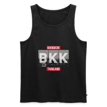 Bangkok - Débardeur bio Premium Homme - noir - Devant - Michal (187cm)