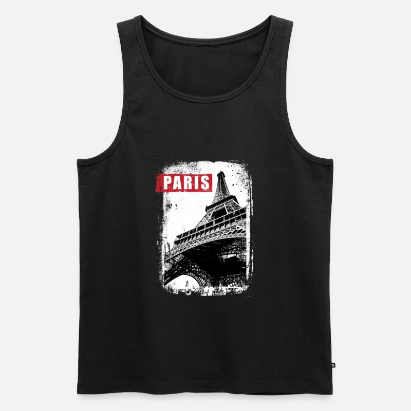 Paris - Männer Premium Bio Tank Top - Schwarz