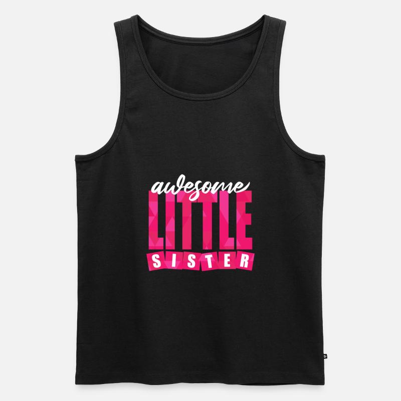 Kleine Schwester Geschenk - Männer Premium Bio Tank Top - Schwarz