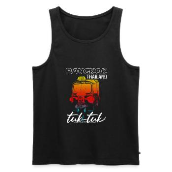 Bangkok Thaïlande Tuk Tuk - Débardeur bio Premium Homme - noir - Devant - Michal (187cm)