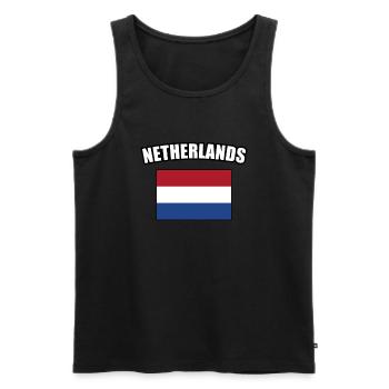Pays-Bas Pays-Bas Pays-Bas Cadeau - Débardeur bio Premium Homme - noir - Devant - AI Model Male 178 light (178cm)