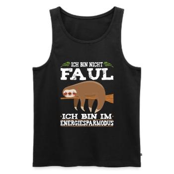 Ich Bin Nicht Faul Ich Bin Im Energiesparmodus - Männer Premium Bio Tank Top - Schwarz - Vorne - AI Model Male 178 light (178cm)