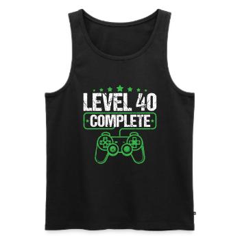 40 Geburtstag Level 40 Complete - Männer Premium Bio Tank Top - Schwarz - Vorne - AI Model Male 178 light (178cm)