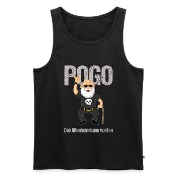 Pogo Rockopa moshpit hard rock old man - Men's Premium Organic Tank Top - black - Front - Michal (187cm)