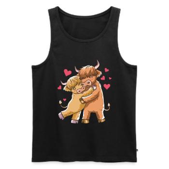 Scottish Highland Beef Highland Cow Gift - Men's Premium Organic Tank Top - black - Front - Michal (187cm)