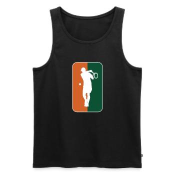 Tennis player Silhouette Tennis France - Men's Premium Organic Tank Top - black - Front - Michal (187cm)