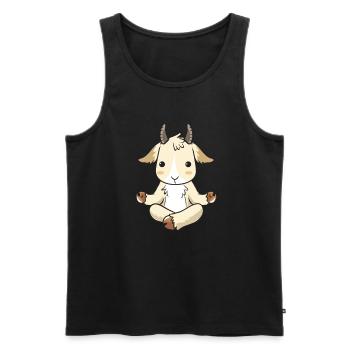 Yoga Ziege Ziegen Ziegenbock Goat Geschenk - Männer Premium Bio Tank Top - Schwarz - Vorne - AI Model Male 178 light (178cm)