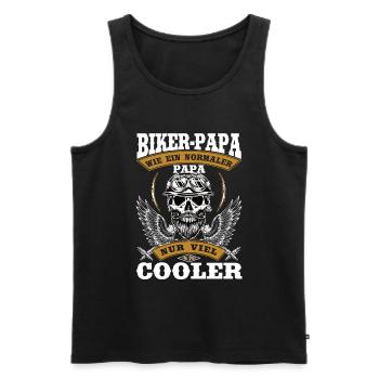 Biker Papa Motorrad Hobby Geschenk zum Vatertag - Männer Premium Bio Tank Top - Schwarz - Vorne - Michal (187cm)