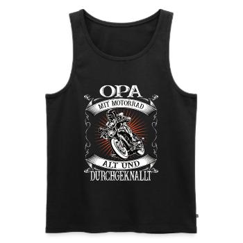 Grandpa with motorcycle biker pensioner gift - Men's Premium Organic Tank Top - black - Front - Michal (187cm)