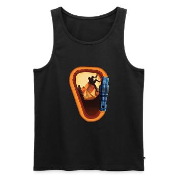 Climbers climbing - Men's Premium Organic Tank Top - black - Front - AI Model Male 178 light (178cm)