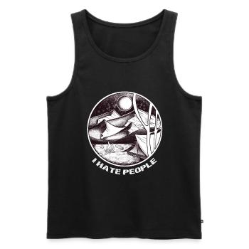 I Hate People Camping - Men's Premium Organic Tank Top - black - Front - AI Model Male 178 light (178cm)