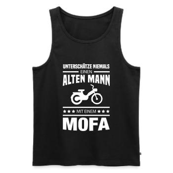 Alter Mann Mofa Zweirad Moped - Männer Premium Bio Tank Top - Schwarz - Vorne - Michal (187cm)