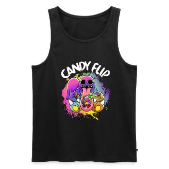 ACID MDMA CANDYFLIP MONSTER - cool rave outfit - Men's Premium Organic Tank Top - black - Front - AI Model Male 178 light (178cm)