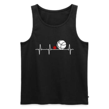 Boules de pétanque Heartbeat Boccia Heartbeat Design - Débardeur bio Premium Homme - noir - Devant - Michal (187cm)