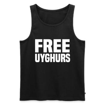 Freie Uiguren - Männer Premium Bio Tank Top - Schwarz - Vorne - Michal (187cm)