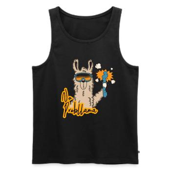 No Problama Lab LLAMA Lama Alpaka - Männer Premium Bio Tank Top - Schwarz - Vorne - AI Model Male 178 light (178cm)