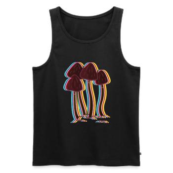 Surreal Magical Mushrooms Goth Punk Hallimasch - Men's Premium Organic Tank Top - black - Front - Michal (187cm)