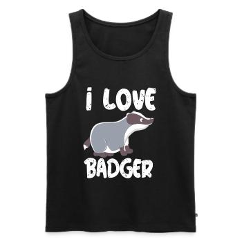 i love badger i love badger badger badger forest - Men's Premium Organic Tank Top - black - Front - AI Model Male 178 light (178cm)