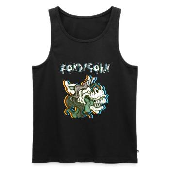 Lustiger Zombicorn - Zombie Einhorn halloween - Männer Premium Bio Tank Top - Schwarz - Vorne - Michal (187cm)