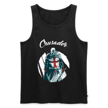 Crusader Temple Templar Mason Gift Noël - Débardeur bio Premium Homme - noir - Devant - AI Model Male 178 light (178cm)