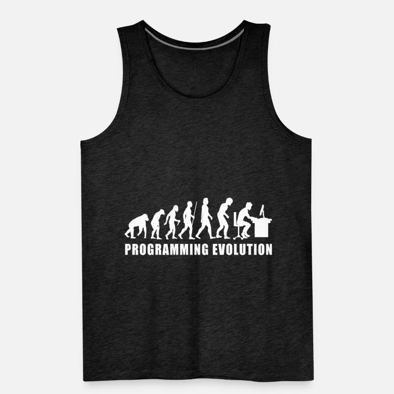 programming evolution computer code coden bugs Männer Premium Bio Tank Top