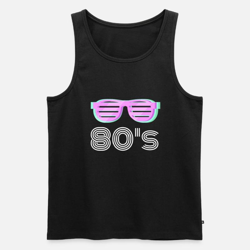 80er - Männer Premium Bio Tank Top - Schwarz