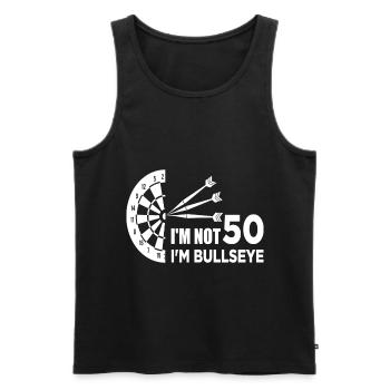 i'm not 50 i'm bullseye age dart darts - Men's Premium Organic Tank Top - black - Front - Michal (187cm)