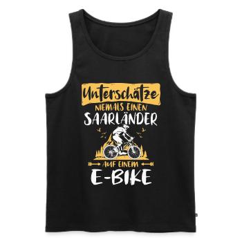 E-Bike Saarländer E Bike Saarland Ebike - Männer Premium Bio Tank Top - Schwarz - Vorne - Michal (187cm)