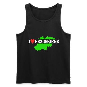Erzgebirge Sachsen I Love Erzgebirgler - Männer Premium Bio Tank Top - Schwarz - Vorne - Michal (187cm)